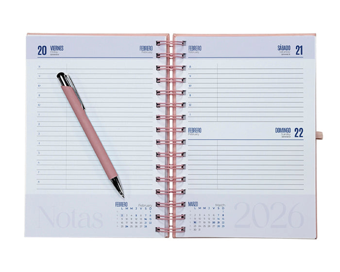 Agenda diaria con arillo Clio 2026