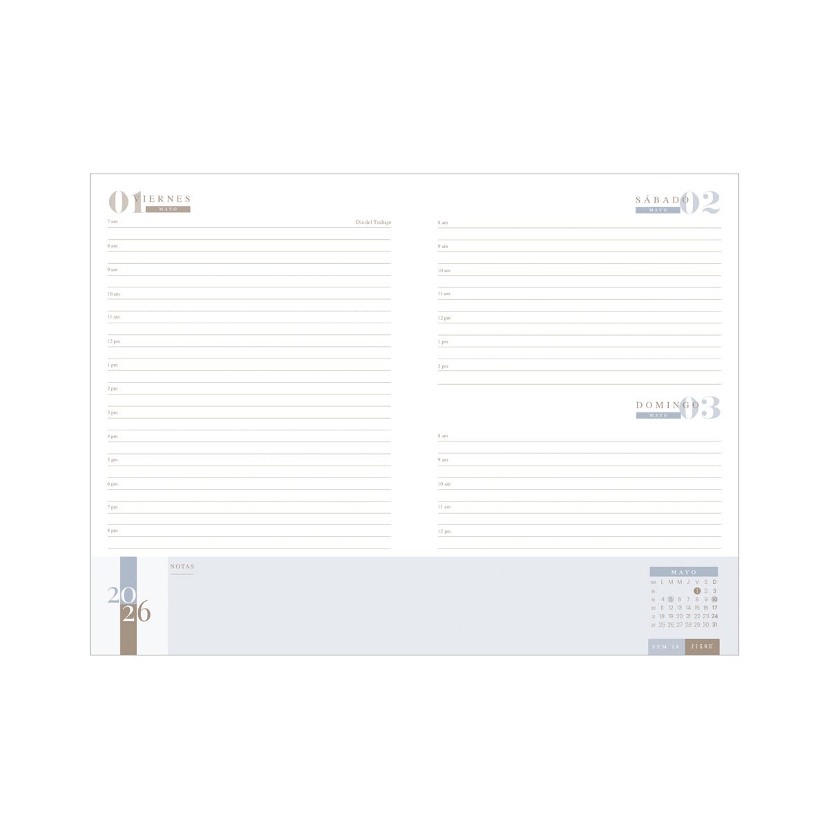 Agenda Ejecutiva Clásica Zegno 2026